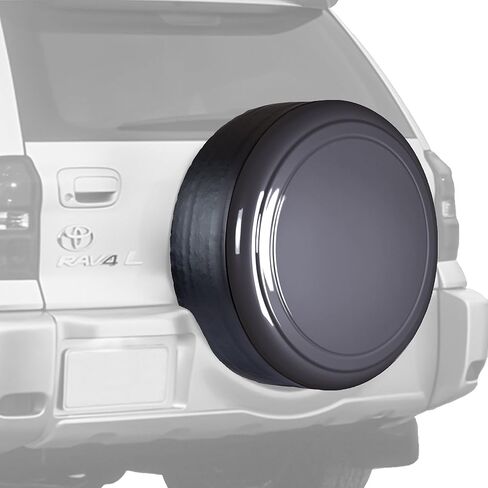 غطاء إطار صلب متطابق اللون من Boomerang مقاس 28 بوصة لسيارة Toyota RAV4 (01-05) - (وجه بلاستيكي وحزام فينيل) - أحمر in Kuwait