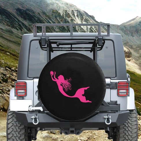 Ocean Mermaid with Shell and Pearl Swimming Spare Tire Cover fits SUV Camper RV Accessories Pink Ink 35 in in Saudi Arabia