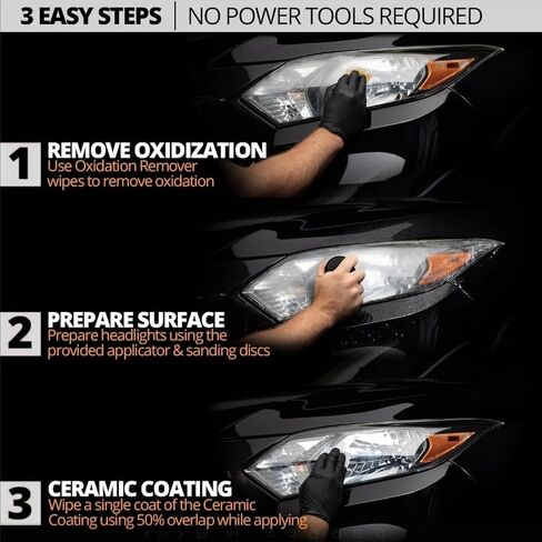 QIFOR Automotive Headlight Restoration Kit Oxidized and Yellowed Automotive Headlamps Blurring Enhanced Crystallization Coating Refurbisher,Maximum Gloss & Shine in Saudi Arabia