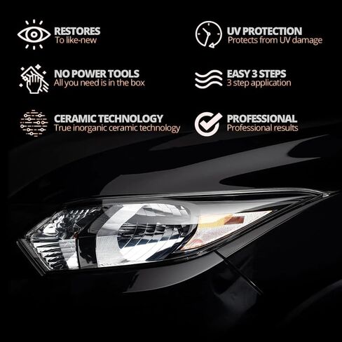 QIFOR Automotive Headlight Restoration Kit Oxidized and Yellowed Automotive Headlamps Blurring Enhanced Crystallization Coating Refurbisher,Maximum Gloss & Shine in Saudi Arabia