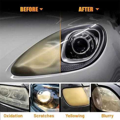 QIFOR Automotive Headlight Restoration Kit Oxidized and Yellowed Automotive Headlamps Blurring Enhanced Crystallization Coating Refurbisher,Maximum Gloss & Shine in Saudi Arabia