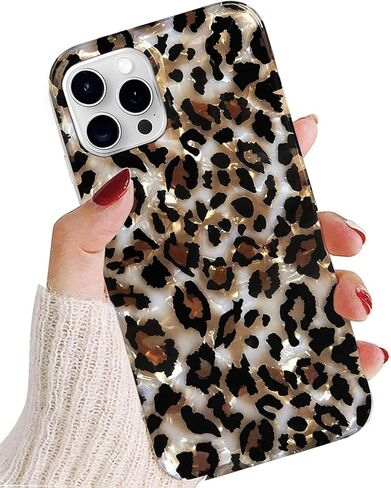 J.west Compatible with iPhone 11 Pro Max Case 6.5" Leopard for Women Girls,Cute Sparkle Translucent Clear Stylish Cheetah Pattern Design Slim Soft TPU Silicone Protective Phone Case Cover Bling in Saudi Arabia