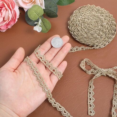 10 Yards Gold Metallic Heart Lace Trim 0.4inch Width Gold Embroidery Lace Ribbon Trim Sequins Tassel Trims Crafts Fabric Trims for DIY Party Wedding Bridal Clothes Accessories in Kuwait
