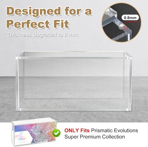 Prismatic Evolutions SPC Acrylic Display Case Compatible with Prismatic Evolutions Super-Premium Collection Box, 8+5mm Thick Clear Acrylic Protector Case with Magnetic Lid, Pokemon Card Display Box in Saudi Arabia