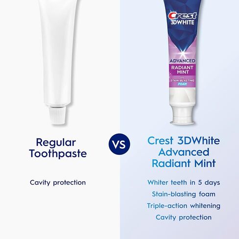 Crest 3D White Advanced Teeth Whitening Toothpaste, Radiant Mint, 3.3 oz, Pack of 3 in Saudi Arabia
