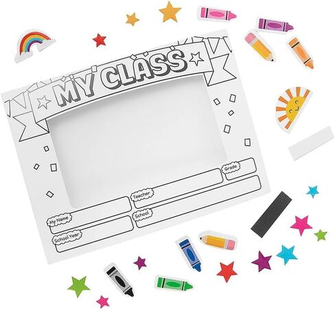Fun Express Mini Picture Frames Classpack 30 Pieces - Small Frames for Crafts & DIY Valentines Day Craft Kit for Kids Classroom | Paper Picture Frames Set for Preschool Art Projects & Party Craft in Kuwait