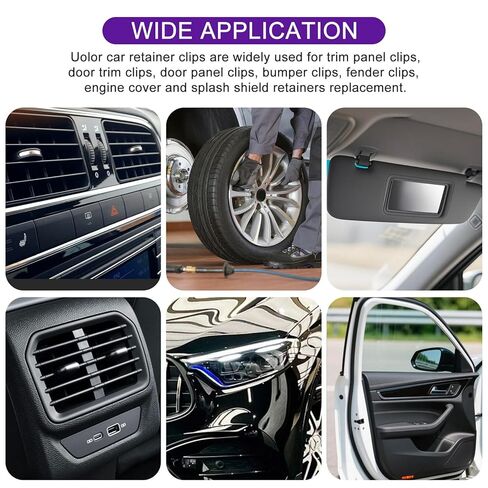 Uolor 335PCS Bumper Retainer Clips & Auto Plastic Push Pin Rivets Kit, 12 Popular Sizes, with Upgraded T Style Zip Ties - for Door Trim Panel & Fender, Fits GM/Ford/Toyota/Honda/Chrysler in Saudi Arabia
