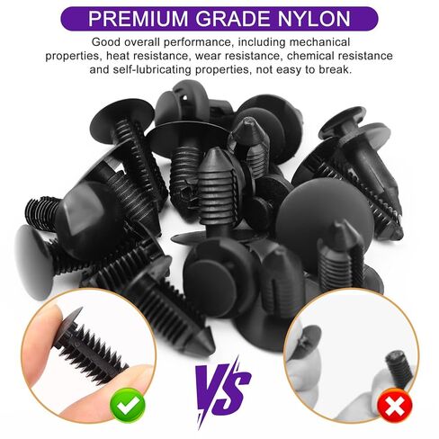 Uolor 335PCS Bumper Retainer Clips & Auto Plastic Push Pin Rivets Kit, 12 Popular Sizes, with Upgraded T Style Zip Ties - for Door Trim Panel & Fender, Fits GM/Ford/Toyota/Honda/Chrysler in Saudi Arabia