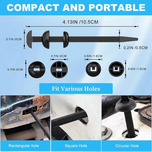 50Pcs Nylon Universal Cable Tie Buckle for Car, Upgraded Automotive Zipper Clips, Heavy Duty Self-Locking Zip Ties Holder with Pin & Button,Top Movable Dome Design in Saudi Arabia