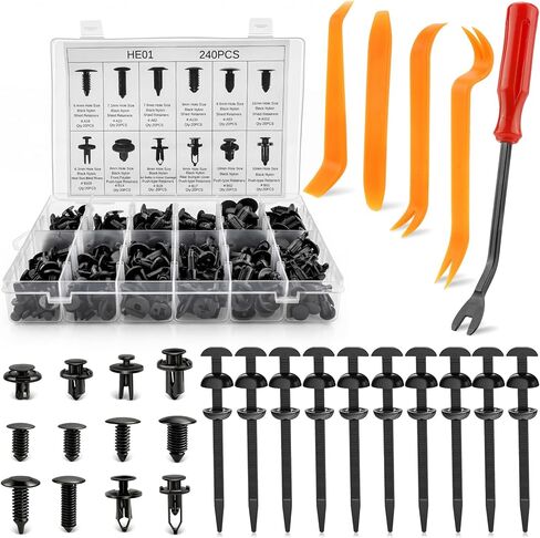 50Pcs Nylon Universal Cable Tie Buckle for Car, Upgraded Automotive Zipper Clips, Heavy Duty Self-Locking Zip Ties Holder with Pin & Button,Top Movable Dome Design in Saudi Arabia