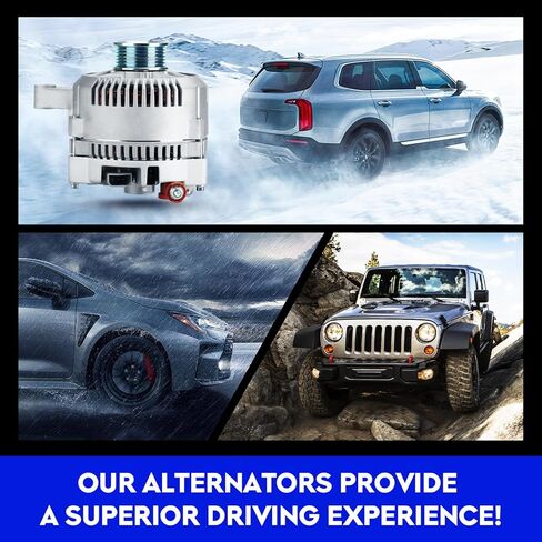 New Alternator for Ford F-150 4.6L 5.4L 02-03, for F-250 F-350 F-450 F-550 5.4L 6.8L 99-04, for Excursion 5.4L 6.8L 00-05, for Mustang 4.6L 96-98, for Thunderbird 4.6L 95-97, 130Amp, for 7776N in Kuwait