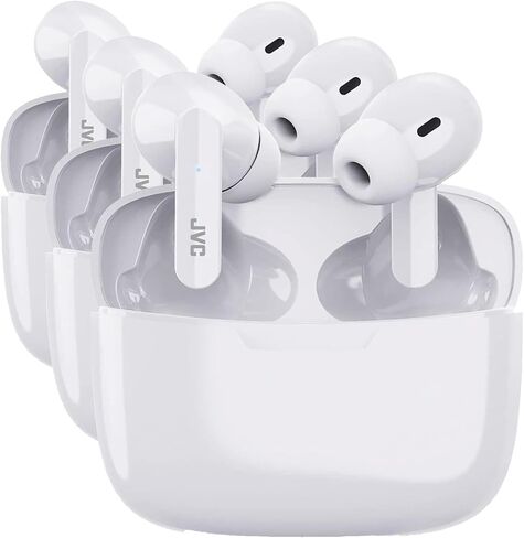 JVC HAD5TW Ultra-Compact IE Bluetooth Earbuds, True Wireless with Charging Case (Coconut White) in Saudi Arabia