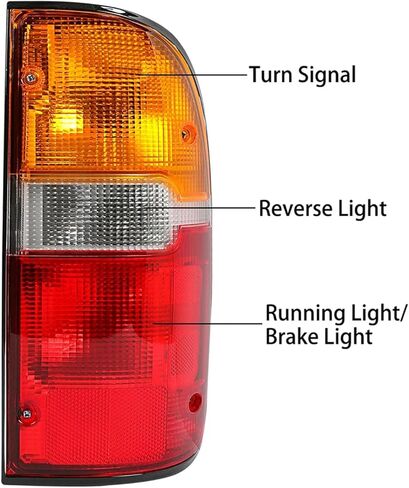 Tail Light Assembly Compatible with 1995-2000 Toyota Tacoma,Halogen Taillights Brake Lamp Reverse Light Replacement Driver Passenge Side TO2800116 TO2801116 81560-04030 81550-04030-W/Bulbs&Harness in Kuwait