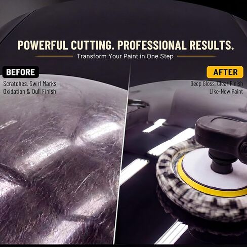 7 Inch Twisted Wool Buffing Pad for Rotary Polisher, Heavy Cutting Polishing Pad for Car Detailing, Fast Oxidation & Scratch Removal, Low Heat Wool Polishing Pads in Kuwait
