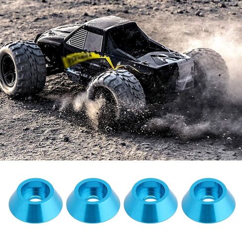 8pcs Aluminum Alloy M - 4 Cup Head Screw Gaskets for 1/10 RC Model Cars - Lightweight, High Strength, Precision CNC Machined, Blue - Durable Spare Parts for RC Enthusiasts (Blue) in Saudi Arabia