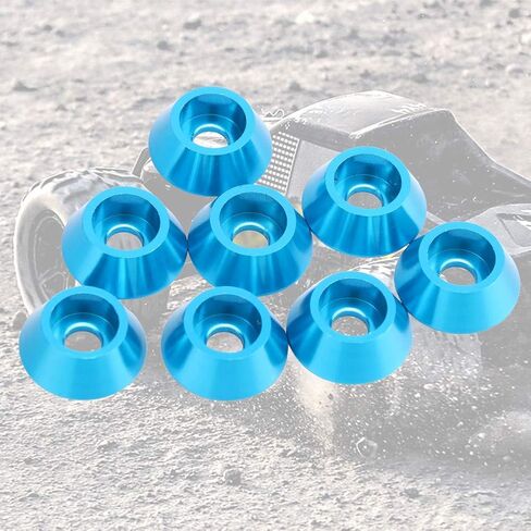8pcs Aluminum Alloy M - 4 Cup Head Screw Gaskets for 1/10 RC Model Cars - Lightweight, High Strength, Precision CNC Machined, Blue - Durable Spare Parts for RC Enthusiasts (Blue) in Saudi Arabia