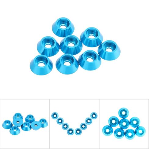 8pcs Aluminum Alloy M - 4 Cup Head Screw Gaskets for 1/10 RC Model Cars - Lightweight, High Strength, Precision CNC Machined, Blue - Durable Spare Parts for RC Enthusiasts (Blue) in Saudi Arabia