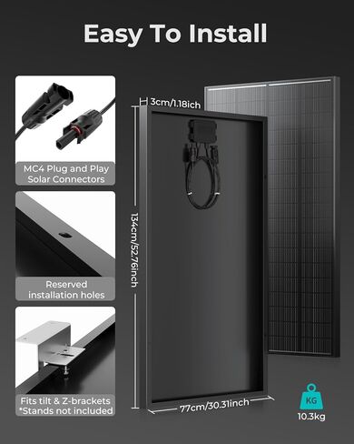 200W Solar Panel, N-Type 16BB 12V 200 Watt Solar Panel with 25.6% High Efficiency, IP68 Waterproof & 30-Year Long-Lasting Design, for RV, Van, Marine, Rooftop, Cabin & Off-Grid Power Systems in Kuwait