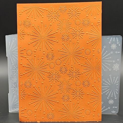 Plastic Embossing Folder A6 Size Fireworks Pattern Paper Crafts Plastic Textured Impressions for Card Making Scrapbooking in Kuwait