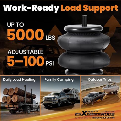 طقم أكياس تعليق هوائي خلفي من maxpeedingrods 5000 رطل لسيارة شيفروليه سيلفرادو جي إم سي سييرا 2500 HD 3500 HD 2011-2026 طقم زنبرك مساعد الهواء in Kuwait