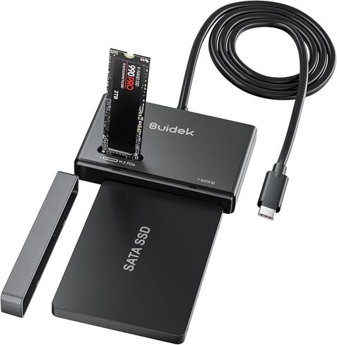 محول حاوية M.2 NVMe SSD من النوع C بسرعة 10 جيجابت في الثانية إلى M.2 وقارئ محرك الأقراص الصلبة SATA حاوية SSD خارجية M.2 PCIe NVMe SSD متوافقة مع مفتاح M بأي أحجام وقرص الحالة الصلبة SATA 2.5/3.5 بوصة in Saudi Arabia