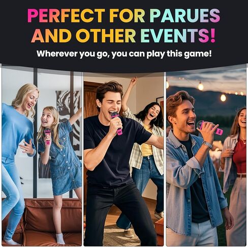 The Mic Karaoke Card Game - Family Karaoke Board Game with 250 Song Lyrics & Plastic Mic, 2-10 Players Ages 8+, Fun Singing Activity for Adults & Kids Game in Saudi Arabia