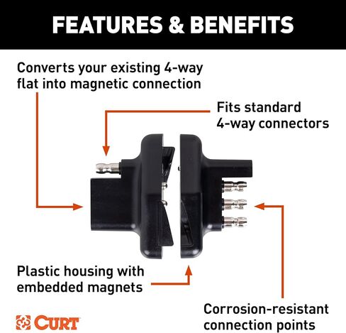 CURT 58306 4-Way Flat Magnetic Connector Adapter in Kuwait