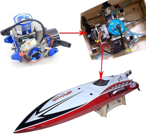 FLMLF 29cc 2-Stroke 4 Bolt Rc قارب محرك بحري لقوارب السباق Zenoah Rcmk QJ محركات G290PUM in Kuwait