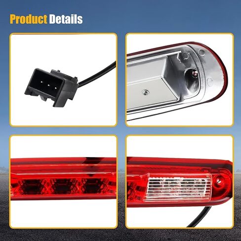 25890530 Red Rear Center High Mount Brake Light Fit for Chevy Silverado GMC Sierra 1500 for Chevy Silverado GMC Sierra 2500 HD 3500 HD # GM25890530 923-247 Led Housing 3rd Third Tail Stop Cargo Lamp in Saudi Arabia
