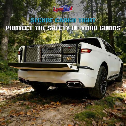 Cargo Net for Pickup Truck Bed - Stretchable 4'x4' to 8'x8', High Elastic Fine Mesh 1'‘x1’' - Cargo Mesh Organizer Ideal for ATV, SUV, UTV, Truck and Boat Use (Single Layer) in Saudi Arabia