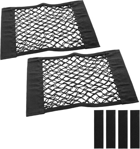 2pcs Universal Mesh Cargo Net Car Storage Net Bag Elastic Adhesive Pocket Net String Pouch Bag for Car Trunk Storage Home Storage Organizers in Saudi Arabia