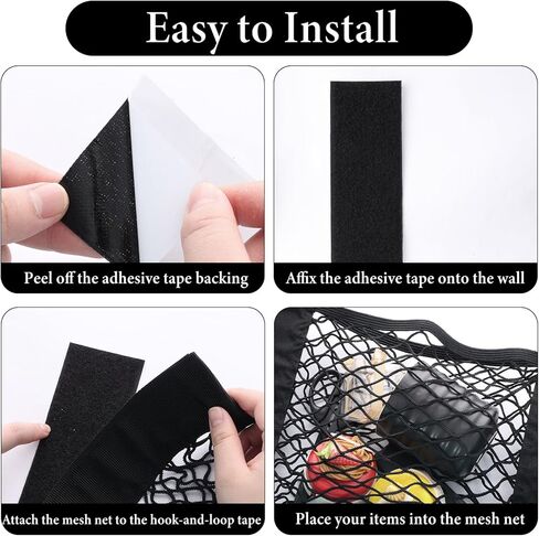 2pcs Universal Mesh Cargo Net Car Storage Net Bag Elastic Adhesive Pocket Net String Pouch Bag for Car Trunk Storage Home Storage Organizers in Saudi Arabia