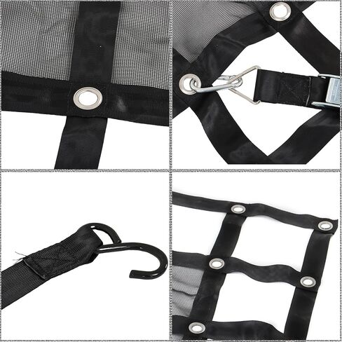 HOSTIC 6.75FT x 8FT شبكة بضائع ثقيلة قابلة للتعديل للمقطورة شبكة بضائع شاحنة شبكة سرير شاحنة منظم أسود in Kuwait
