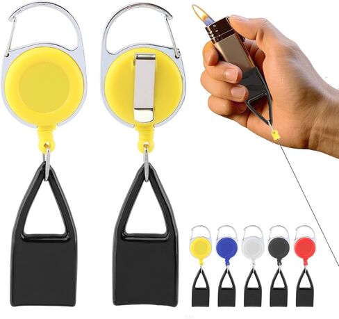 Lighter Leash,Retractable Lighter-Clip,Assorted Color Lighter-Holder Keychain,Multicolor Lighter-Holders Strap with Classic Cover Single Clip,Easy to Use in Saudi Arabia