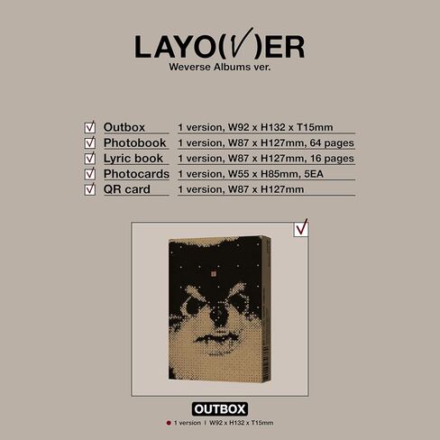 V - [Layover] (WEVERSE ALBUMS Ver.) Out Box + Photobook + Lyric Book + Photocards + QR Card + 2 Extra Photocards in Saudi Arabia