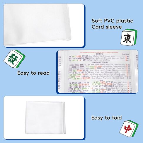 Mahjong Card Sleeve Position Set - 4Pcs Mahjong Card Holder & 320Pcs Line Finder Notes, Mahjong Accessories for Mahjong Cards 2025-2026, Protect Cards & Identify Winning Combinations in Gameplay in Saudi Arabia