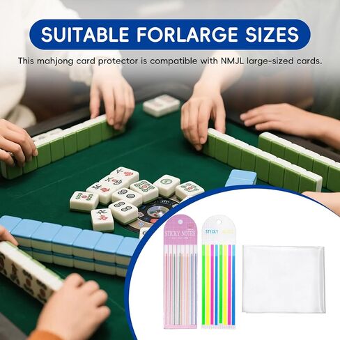Mahjong Card Sleeve Position Set - 4Pcs Mahjong Card Holder & 320Pcs Line Finder Notes, Mahjong Accessories for Mahjong Cards 2025-2026, Protect Cards & Identify Winning Combinations in Gameplay in Saudi Arabia