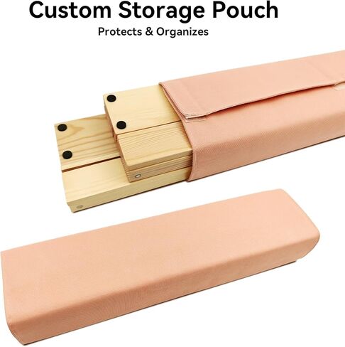 Mahjong Racks with Magnetic Pushers for American Mahjong, 17.3 Inch Wooden Tile Holder Set of 4, Adult Card Game Accessories with Dice and Storage Bags in Saudi Arabia