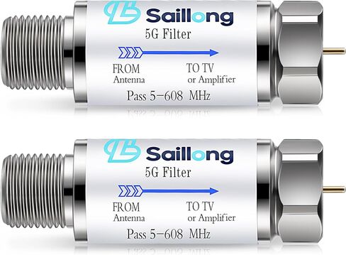 مرشح Saillong LTE لهوائي التلفزيون، إشارة 4G 5G LTE لتقليل التداخل والتقطيع لاستقبال تلفزيون رقمي واضح، نطاق التردد 5-608 ميجاهرتز، تركيب داخلي وخارجي (عبوتان) in Kuwait