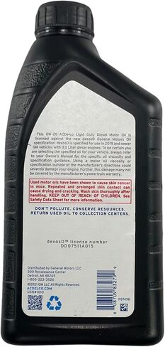 ACDelco dexosD SAE 0W-20 Light Duty Diesel Motor Oil Bundle with Wix WL10351 Oil Filter for 3.0L Duramax Diesel Engines (8 Items: 10-9277 (19370138) x7 + 1 WL10351) in Kuwait