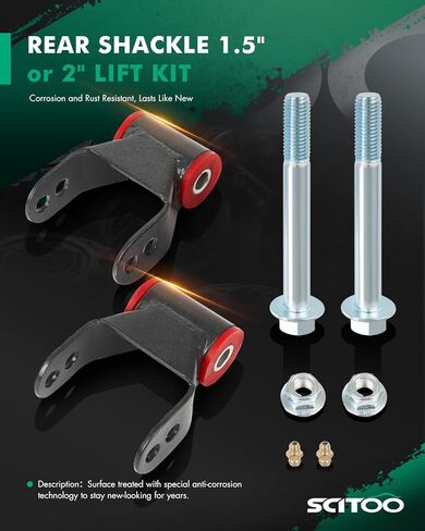 SCITOO Rear Suspension Lift Rear Shackle 1.5" or 2" Lift Kit Compatible With 1997-2003 For F-ord F-150 in Kuwait