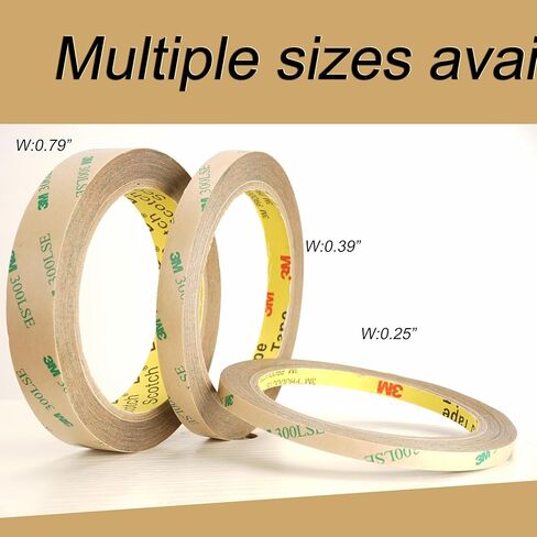3M 300LSE Double Sided Tape Heavy Duty, 0.39" × 36 Ft Clear Ultra Thin High Strength Automotive Mounting, Waterproof for Car Trim, Mirror, Rv, LED Strips, Electronics Invisible Bonding (0.39" × 36 Ft) in Saudi Arabia