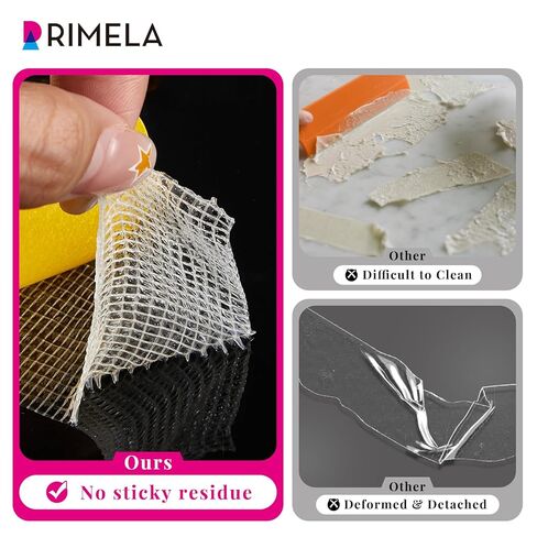 RIMELA Double Sided Adhesive Tape, Heavy Duty Mounting Tape for Bedskirts, Slipcovers, Photos, Decorations, Easy to Use (Semi-Transparent, 10 Sheets, 40 Pieces) in Kuwait