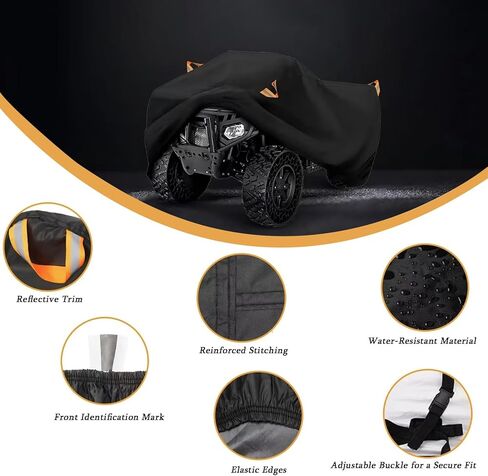 ATV Cover for Honda FourTrax Foreman 450/450 ES/450 S, Water-Resistant Ripstop Quad 4 Wheeler Cover with Reflective Trim, Designed for Outdoor Parking and Light Weather Use in Saudi Arabia