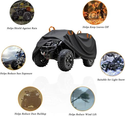 ATV Cover for Honda FourTrax Foreman 450/450 ES/450 S, Water-Resistant Ripstop Quad 4 Wheeler Cover with Reflective Trim, Designed for Outdoor Parking and Light Weather Use in Saudi Arabia