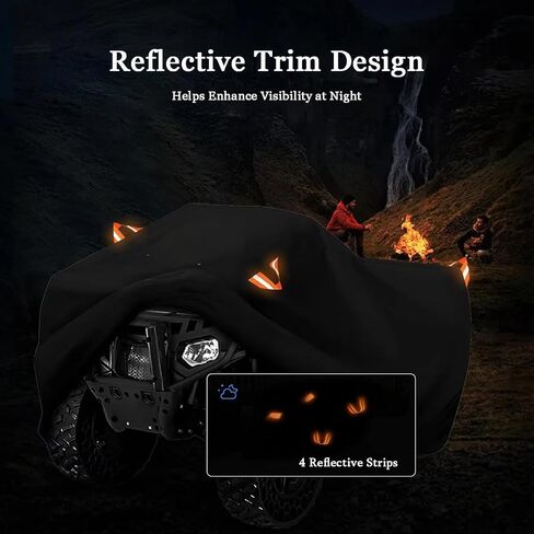 ATV Cover for Honda FourTrax Foreman 450/450 ES/450 S, Water-Resistant Ripstop Quad 4 Wheeler Cover with Reflective Trim, Designed for Outdoor Parking and Light Weather Use in Saudi Arabia