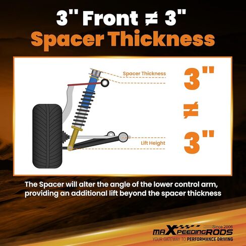 طقم رفع maxpeedingrods 3 بوصة لسيارة Honda CRV 1997-2001 RD1، طقم فاصل دعامة أمامية وخلفية من الألومنيوم باللون الرمادي in Kuwait
