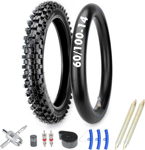 Front 60/100-14 2.50-14 Tire and Inner Tube for 110cc 125cc XR70 CRF70 CRF110 KLX110 PW80 TTR90 DRZ110 TaoTao DB14 SSR Off Road Motocross Pit Dirt Bike Parts in Saudi Arabia