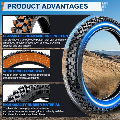 Front 60/100-14 2.50-14 Tire and Inner Tube for 110cc 125cc XR70 CRF70 CRF110 KLX110 PW80 TTR90 DRZ110 TaoTao DB14 SSR Off Road Motocross Pit Dirt Bike Parts in Saudi Arabia