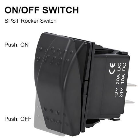 Rocker Switch, 12V Marine Boat 2 Pin Rocker Switch, 20A SPST ON/Off Waterproof Toggle Switch for Boat RZR RV Automotive Car UTV ATV in Kuwait